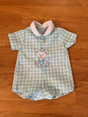 Vintage 12 months puppy onesie